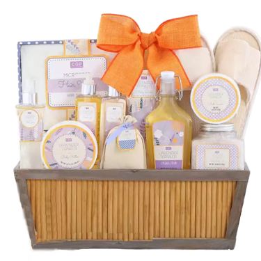 Lavender Vanilla Spa Experience Gift Basket for Mom