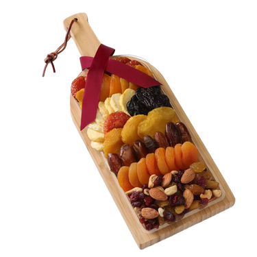 Nuts and Dried Fruit on Cutting Board