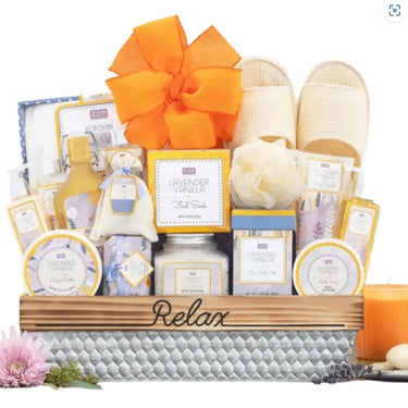 Lavender Vanilla Spa Experience Gift Basket for Mom