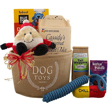 Santa's Dog Toy Bin and Treats